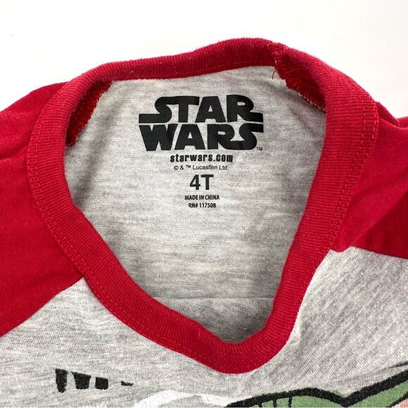 Star Wars Valentines Baby Yoda baseball tee Size 4T - Picture 2 of 4